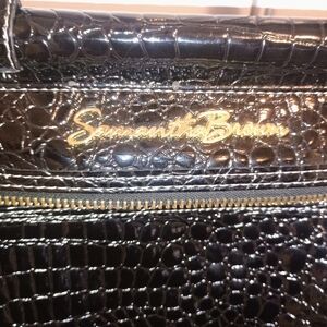 Samantha Brown Black Crocodile Embossed Bag